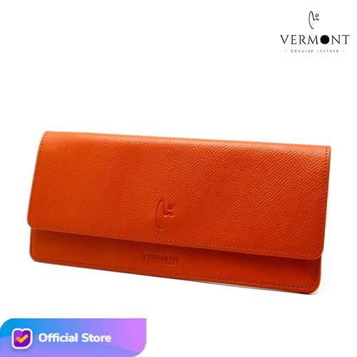Foto Produk Dompet Panjang Wanita Branded Kulit Asli V83 - P007 Original Leather - Luxury Orange dari VERMONT LEATHER