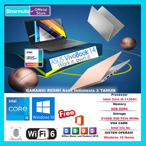 Gambar ASUS VIVOBOOK 14 K413EA i5 1135G7 512GB SSD 8GB 14" FHD IPS W10 OHS dari Sinarmulia Sukses Makmur Jakarta Barat Tokopedia