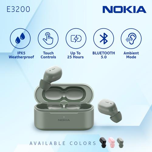 Gambar Nokia True Wireless TWS Earphone E3200 - Green dari Nokia Audio Official Store Jakarta Barat Tokopedia