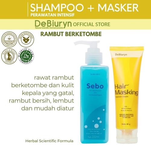 Foto Produk DeBiuryn Sebo Shampoo + Hair Masking Improver Cream | Rambut Ketombe dari Debiuryn Dermacosmetics