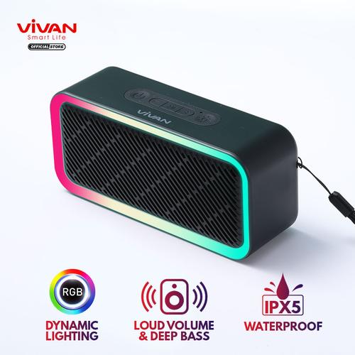 Foto Produk VIVAN VS6 Speaker Bluetooth 5.0 RGB Lighting Effects Waterproof IPX5 - Hitam dari VIVAN OFFICIAL SHOP