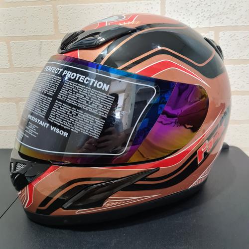 Foto Produk Helm JPN fulldace F3 maxx hitam gloss - Gold Red dari Ideal Flora