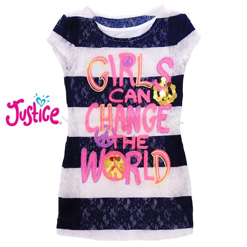 Foto Produk Atasan dua lapis anak perempuan Justice girls can change the world - 6 dari BALI COCO MART