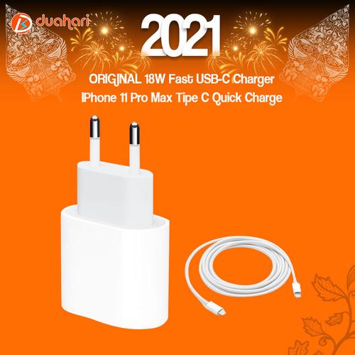 Gambar ORIGINAL 18W Fast USB-C Charger IPhone 11 Pro Max Tipe C Quick Charge - Kabel 1M dari Dua Hari Jakarta Jakarta Barat Tokopedia