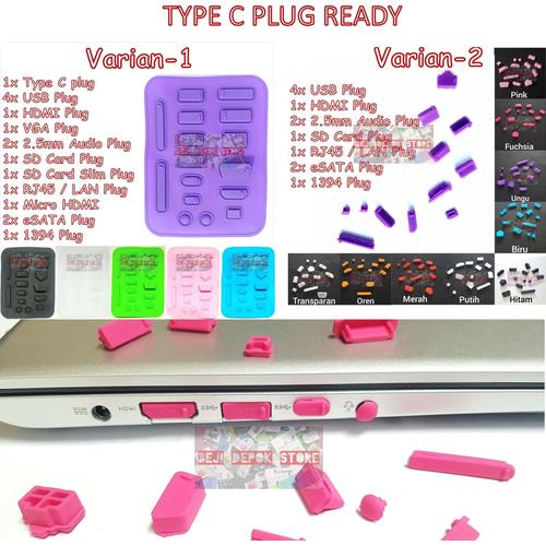 Gambar Dust Plug Laptop / Penutup Port Laptop / Anti Debu Universal - transparan, extra type C dari Beji Depok Store undefined Tokopedia