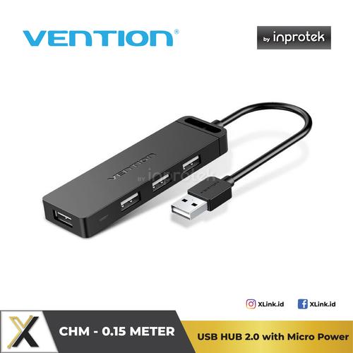 Foto Produk Vention USB Hub 2.0 with Power High Speed for Windows Mac 4 Ports - 0.15 Meter dari XLink Jakarta