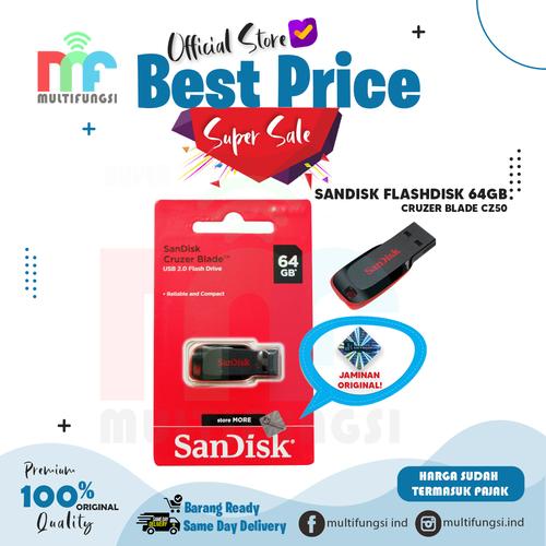 Foto Produk ORIGINAL SANDISK FLASHDISK 64GB CRUZER BLADE CZ50 USB FLASH DISK 64 GB dari Multifungsi Online