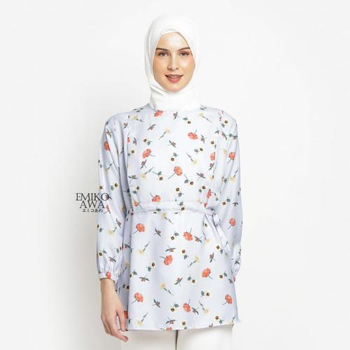 Foto Produk Baju Atasan Tunik Wanita Mahogany - Emikoawa Jumbo Busui Premium - Blue dari emikoawa