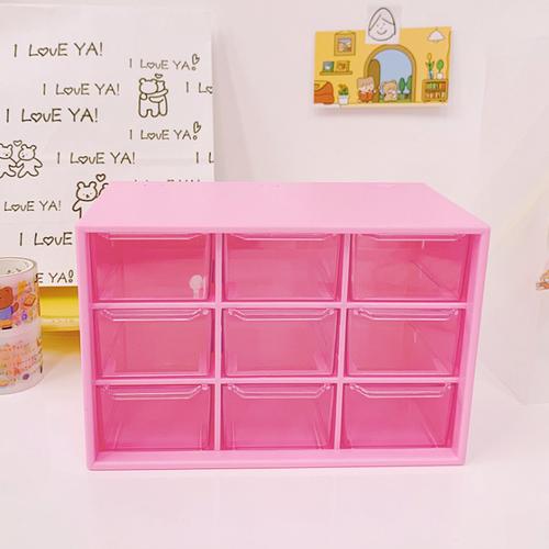 Foto Produk Rak Kotak Laci Mini Drawer 6L 9L Serba Guna OB0014 - 9L, pink fanta dari Meowmi Fancy Gift Shop