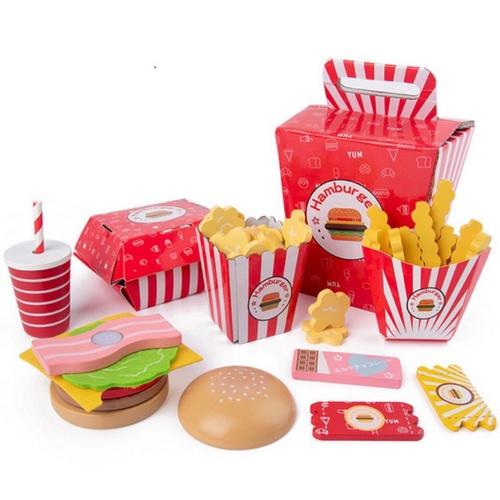 Foto Produk Hamburger Fast Food Wooden Toy - Mainan Kayu Anak Edukasi Masak Kado dari My Own Flashcards