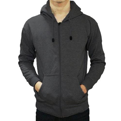 Foto Produk JAKET SWEATER POLOS HODDIE ZIPPER/RESLETING ABU TUA - ZIPER ABUTUA, M dari ilfe sport