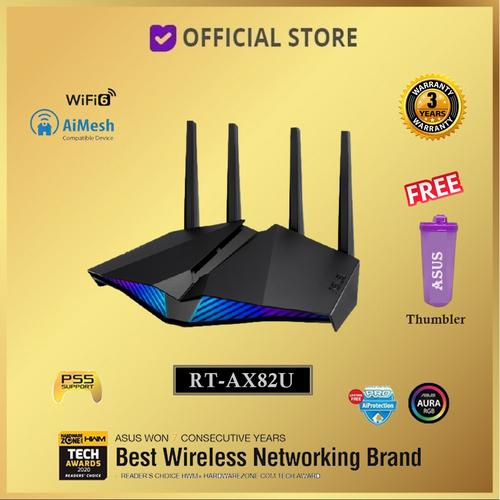Foto Produk ASUS RT-AX82U AX5400 WiFi 6 With AiMesh AX 5400 WIFI6 Wireless Router - Free Tumbler dari DUNIA COMPUTER & SERVICE