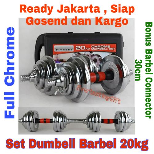 Foto Produk Dumbell Barbel Set Box Full Chrome 20kg Jaminan Termurah dari Everlasting Gift