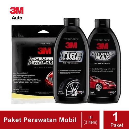 Foto Produk 3M Paket Perawatan Mobil - Detail Clotch, Tire Restorer & Premium Wax dari 3M