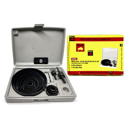 Foto Produk BISON Hole Saw Set 16 Pcs - Mata Bor Kayu Hidroponik Holesaw Kit dari Mollar Official