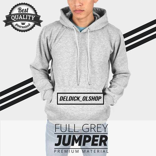 Foto Produk JAKET SWEATER POLOS HODDIE JUMPER ABU MISTY UNISEX CEWE / COWOK - JUMPER ABUMUDA, M dari ilfe sport
