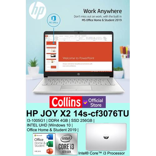 Gambar LAPTOP HP JOY X2 14s-cf3076TU I3-1005G1 DDR4 4GB 256GB UHD 14" W10 OHS dari Collins Official undefined Tokopedia