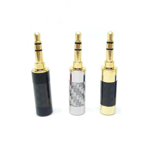 Foto Produk Straight Carbon Fiber DIY Jack 3.5mm Replacement Audio Plug - Rhodium dari Onebest Choice