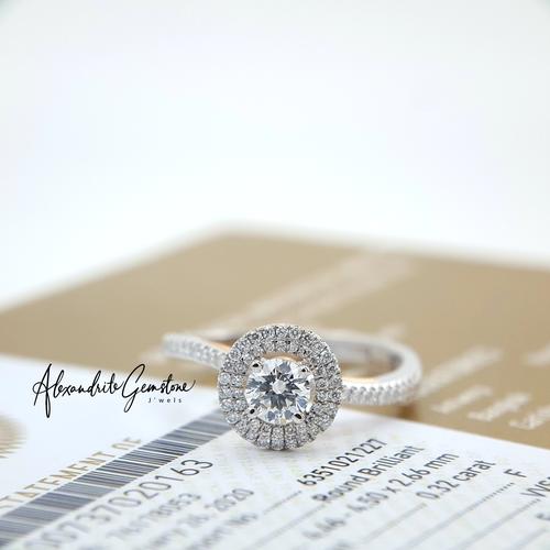 Jual Cincin Emas Berlian GIA Certificate F vvs1 3ex D1020001- AG