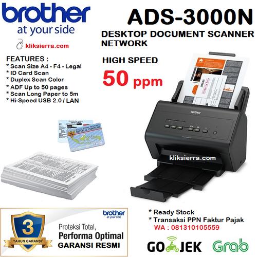 Jual BROTHER Scanner ADS-3000N High 