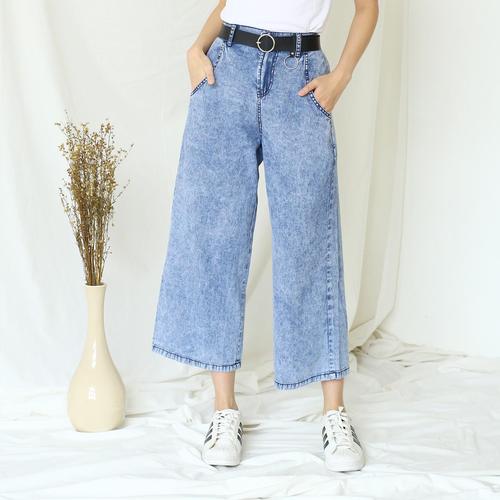 Foto Produk MYREDO- Celana Kulot Jeans Wanita Snow Black Adara - Snow Blue dari myredo