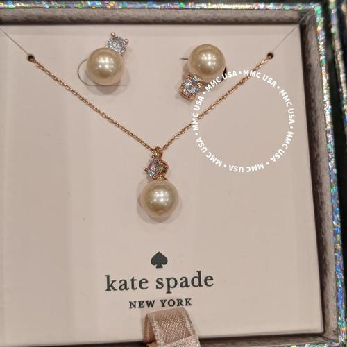 KATE SPADE STUD AND PENDANT SET PEARL 