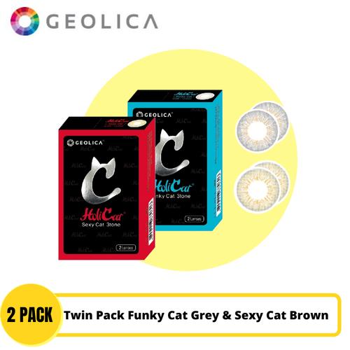 Foto Produk Softlens Holicat Twin Pack - Funky Cat Grey & Sexy Cat Brown - Normal dari Holicatid