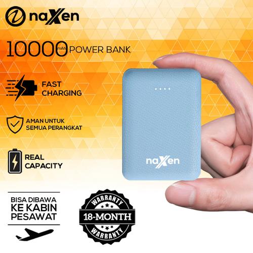 Foto Produk Naxen MiniBox PD26 Powerbank 10000mAh Dual Port Real Capacity - Biru Muda dari Naxen Official Store