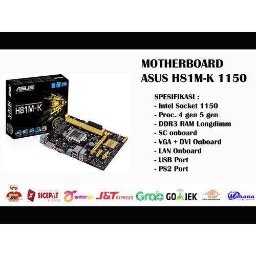 Jual Motherboard Asus H81MK Rev 1.01 intel Socket 1150 DDR3 Kota Surabaya kgalaxy komputer