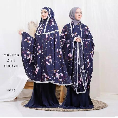 Foto Produk Mukena Dewasa Travelling Malika 2in1 Katun Rayon - navy dari Triple-A oshop