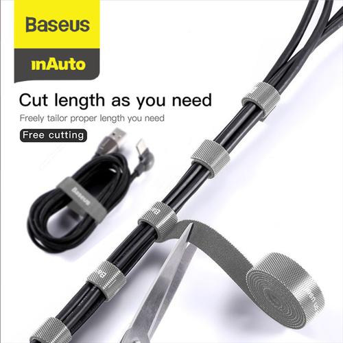 Foto Produk BASEUS VELCRO CABLE STRAP PENGIKAT PEREKAT KABEL 1M - Abu-abu dari Baseus Auto Life