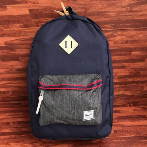heritage offset denim backpack