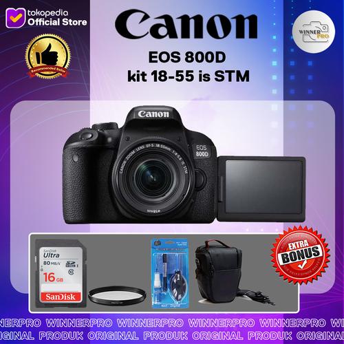 Foto Produk kamera canon 800d kit 18-55 is STM paketan dari Winner Pro