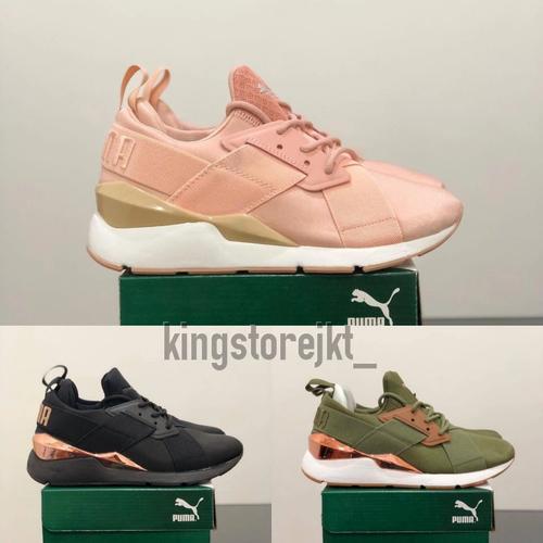 PUMA MUSE SATIN PINK/BLACK GOLD/ARMY 