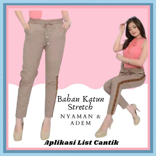 Foto Produk Celana Panjang Wanita Bahan Katun Stretch Murah Kekinian KD131 dari Cip Cop