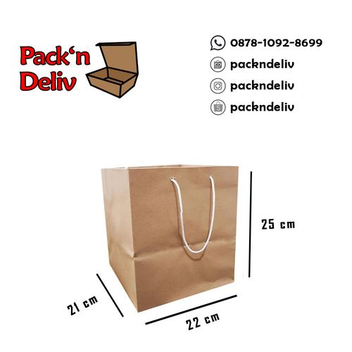 Paper Bag Polos Ukuran 22 x 21 x 25 cm 
