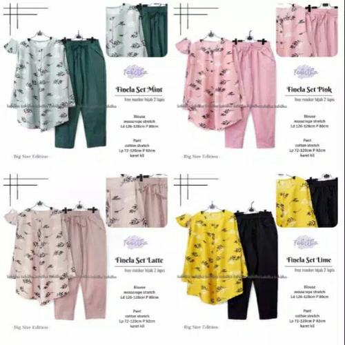 Foto Produk New Finela Set Setelan Celana Wanita Baju Kerja Jumbo Terbaru dari Ilyassa Shop