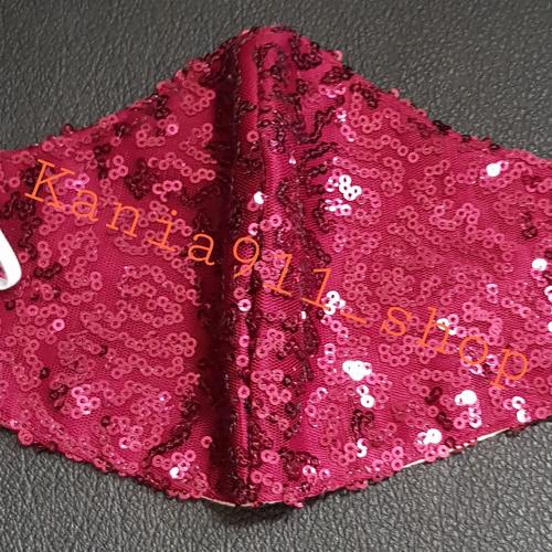 Foto Produk Masker Kondangan pesta Payet - Maroon dari Kania911_Shop