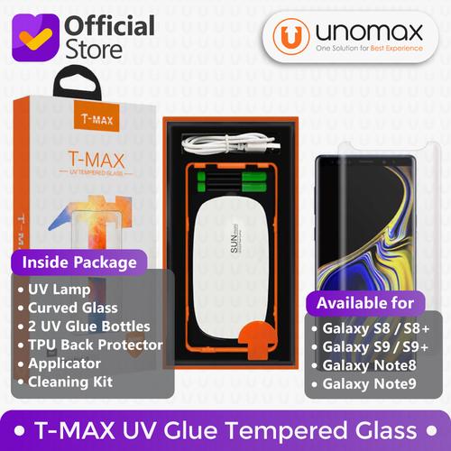 Foto Produk T-MAX Galaxy S8 S9 Note 8 9 Note8 Note9 UV FULL GLUE Tempered Glass - S Nine Plus dari unomax