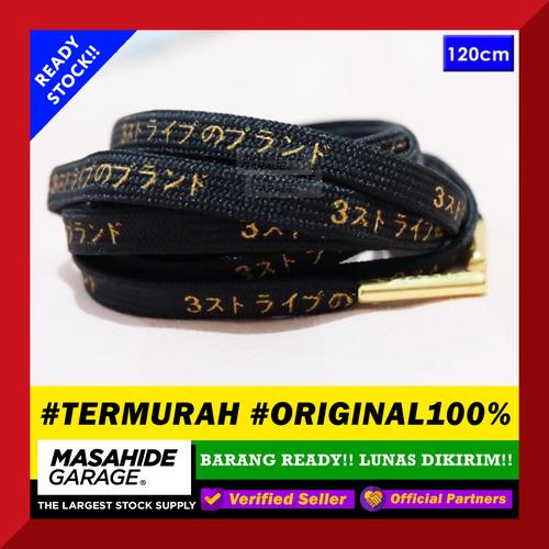 Jual REINFORCED SHOELACES JAPAN LACES KATAKANA GOLD SCRIPT BLACK