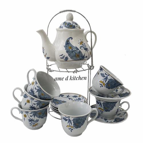 Jual Tea set 15 pcs batik biru + rak stenliss - Kota Surabaya - ame d ...