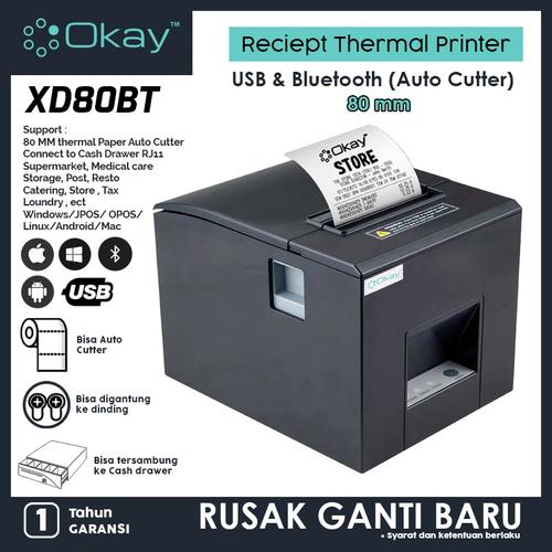 Foto Produk Printer bluetooth Thermal 80mm Reciept Pos PPOB Kasir OKAY XD80BT dari OKAY INDONESIA