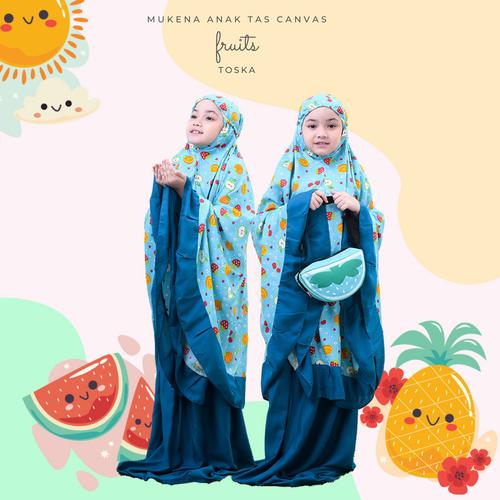 Foto Produk Mukena Anak Fruits ( Tas Canvas ) - Toska dari Beli Mukena