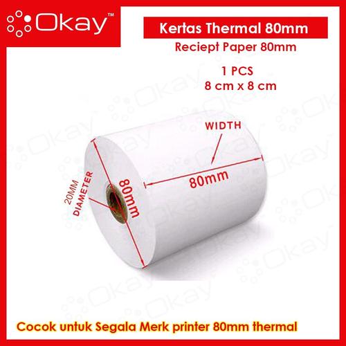 Foto Produk Kertas Thermal Kasir Struk Paper Roll 80x80 mm POS Receipt Printer dari OKAY INDONESIA