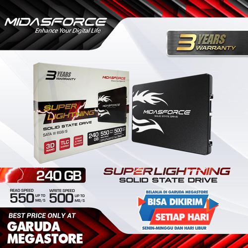 Gambar SSD-Solid State Drive Midasforce 240GB SUPER LIGHTNING SATA III-6GB/S dari Garuda Megastore Jakarta Barat Tokopedia