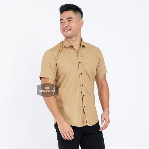 Jual Kemeja Pria Lengan Pendek Pria Polos Warna Khaki Mocca Slimfit Casual Xxxl Kab Bekasi Tbs Shop Tokopedia