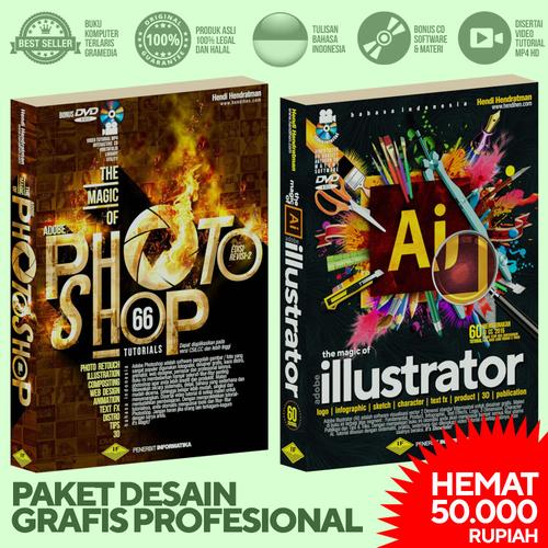 Gambar Paket Buku Adobe Illustrator & Photoshop - Video Tutorial CC 2015 CS6 dari Videa Multimedia undefined Tokopedia