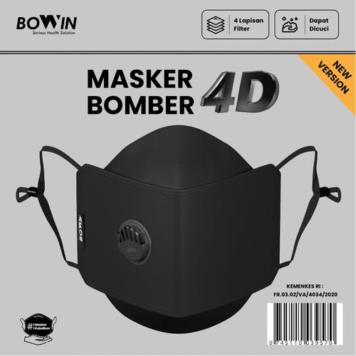 Foto Produk Bowin Masker Bomber - 2x Anti Bakteri & Percikan (Masker Kain 4 Lapis) - 4D- NEW VERSION dari Bowin Indonesia