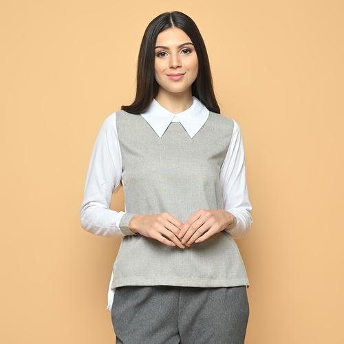 Foto Produk Cammomile kemeja wanita kombinasi 1904072 - White, XL dari Cammomile FashionLine