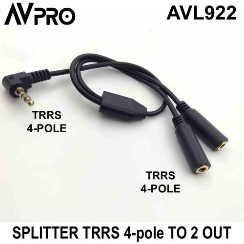 2.5mm TRRS To 3.5mm Stereo Splitter Adapter – Headset & Mic Combo Cable (0.5m)